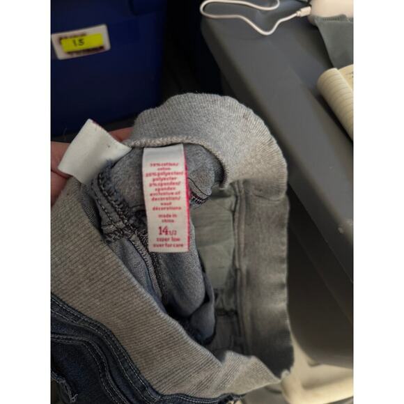 Justice Size 14 1/2 Blue Jean Shorts Super Low Waist Long Bermuda - Picture 4 of 5